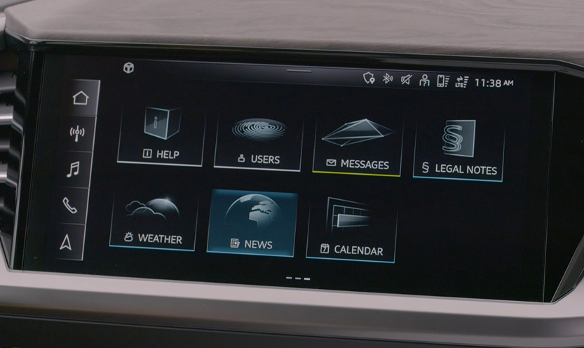 The Audi MMI displaying the online news feature. 